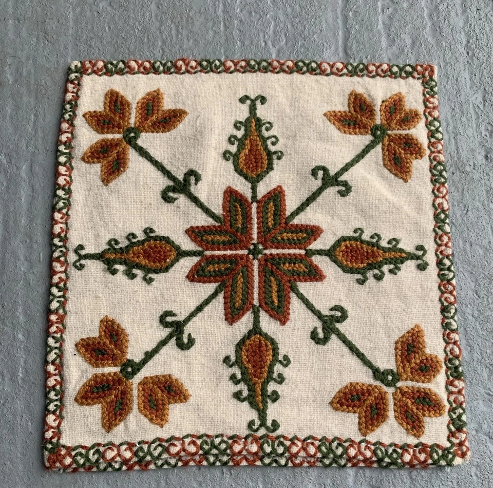 Vintage Embroidered Hand Made Cushion Cover 42x42cm-070 - Image 2 of 4