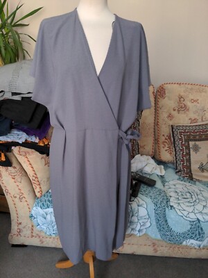 Topshop Grey Wraparound Dress size 16 UK