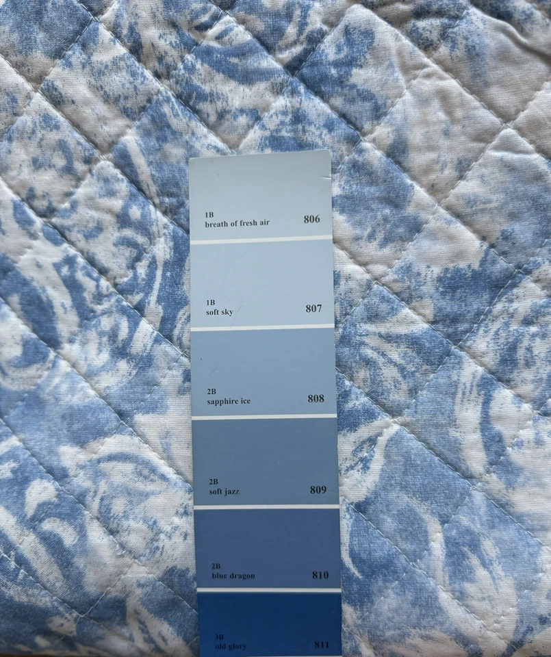 Juego de edredón Nicole Miller F/Q 100 algodón 2 fundas azul floral granja costera nuevo en paquete Foto 2 de 4