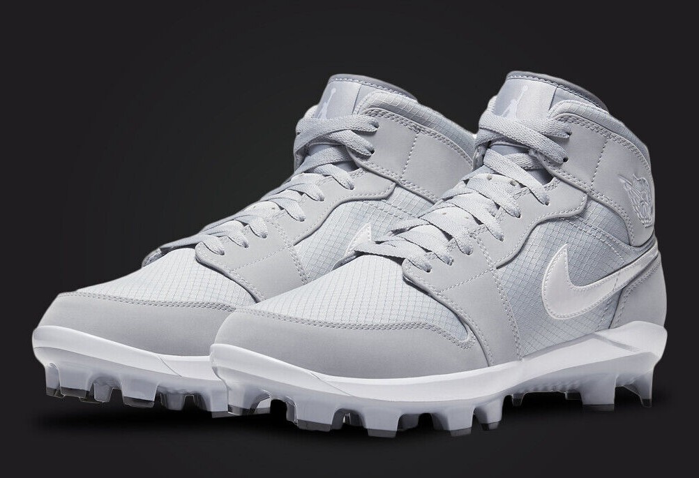 New Nike Air Jordan 1 Retro MCS Baseball Cleats Shoes Wolf