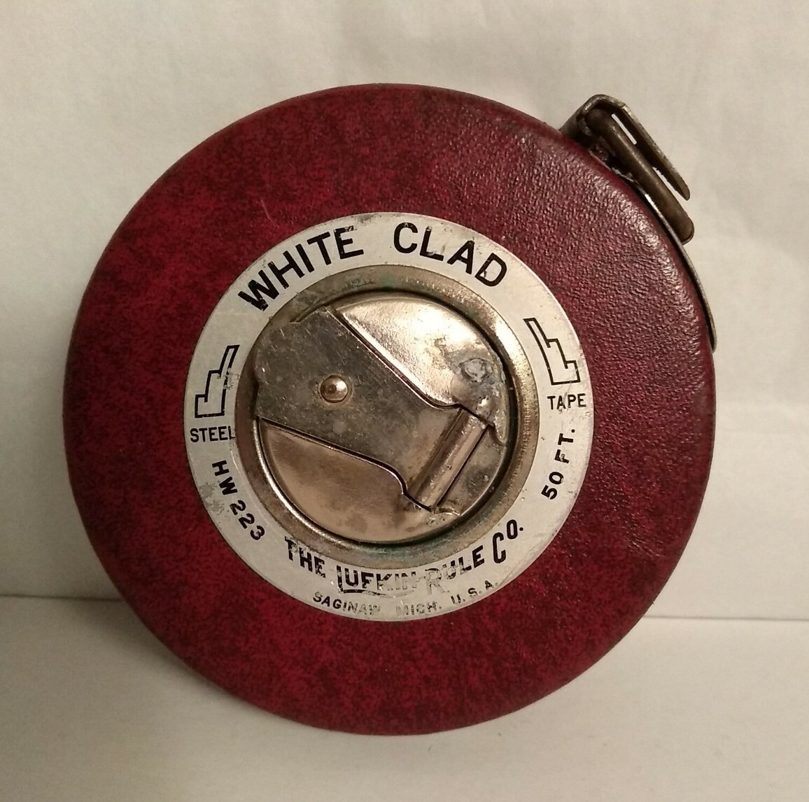 Vintage Lufkin Rule Co White Clad HW 223 50 ft Feet Tape Vintage Lufkin Rule Co White Clad HW 223 50 ft Feet Tape