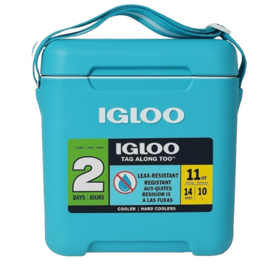 Igloo Tag Along Too 11 Qt Cooler Turquoise Blue Leak Resistant Hard Cooler