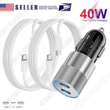 40W PD USB C To USB C Car Fast Charger Adapter Cord Type C For iPhone 15/Samsung