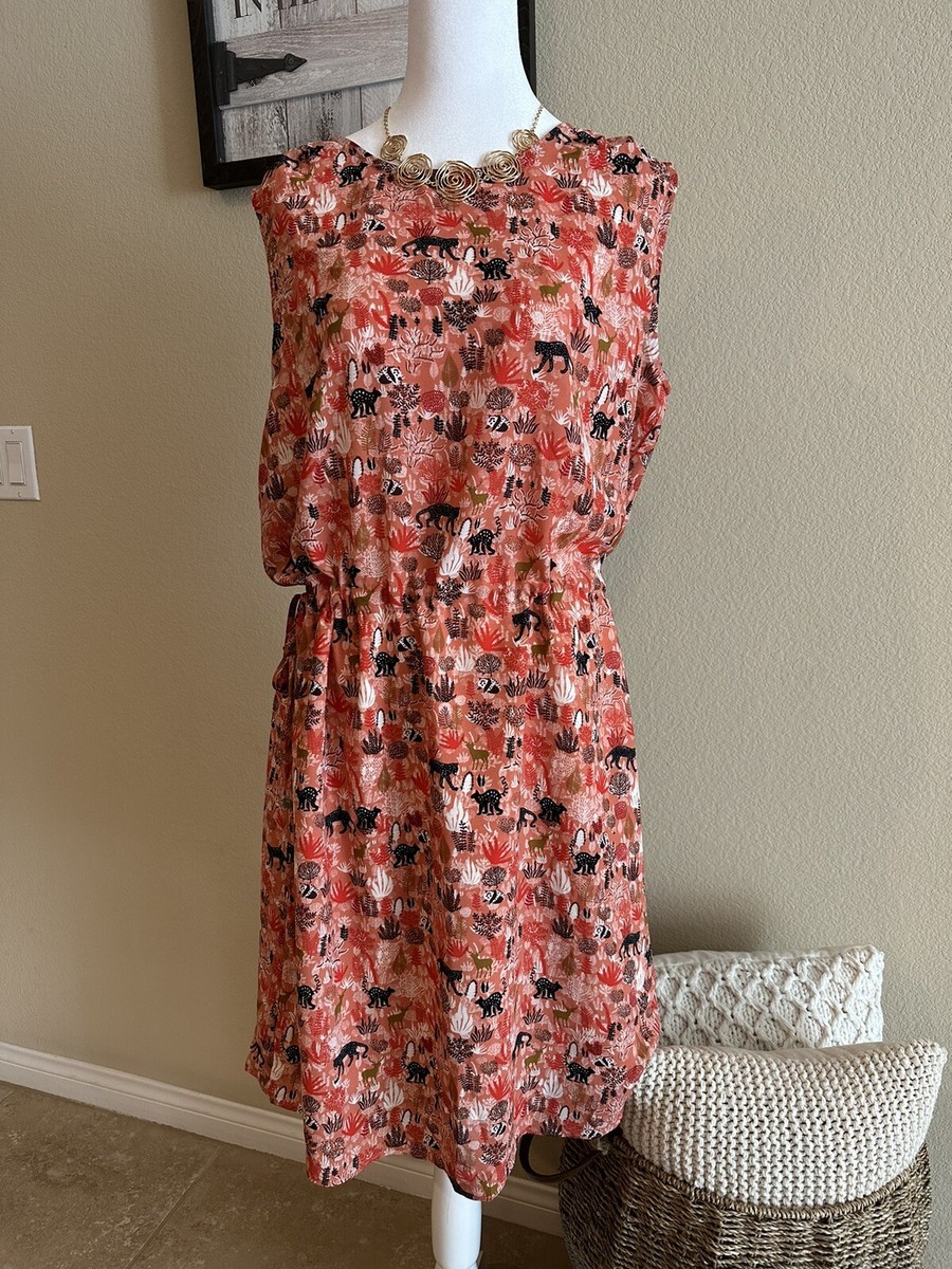 A.M.Y. Women's Safari/Jungle Theme Dress, Sleeveless w/Drawstring on  Waist-Sz L | eBay