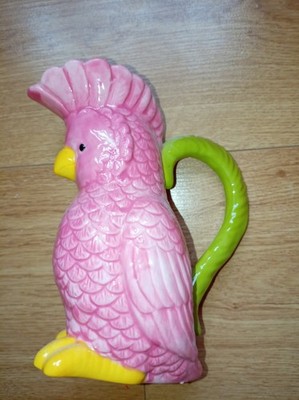 Kakadu Vogel rosa Papageienform Keramik Krug Krug Vase Wohndeko