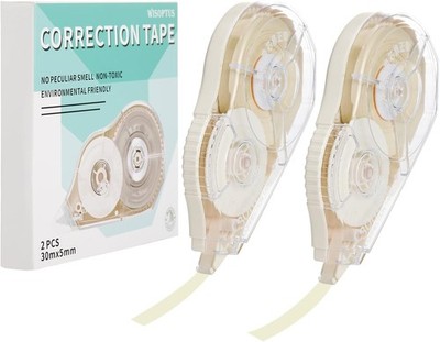 100 Feet Long Cream Correction Tape, Smooth Glide, No Residue, Quick Dry Beige
