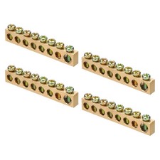 4 Pcs Ground Bus Bar 8 Positions Brass Terminal Grounding Bar