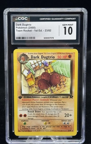 Dark Dugtrio (1st Edition) graded CGC 10 for sale on eBay