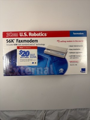 3Com US Robotics 56k Standard X2 Fax modem Model 5686 Rare   Box Is Sealed