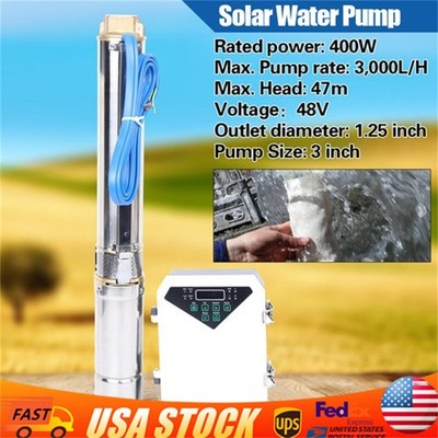 DC Solar Water Pump Submersible Deep Bore Well MPPT Controller 3'' 3000L/H