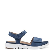 Image of Hotter Blue Wide Fit Saunter Touch Buckle Fastener Sandals Size Uk 7 New