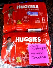 Huggies Little Movers Size 8: Over 46 lbs (2 Pack) - 23 Diapers Total