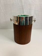 Vintage Towle 4142 Teak & Silverplate Wine Cooler / Champagne Bucket - MCM