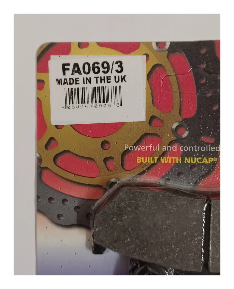 EBC Organic REAR Disc Brake Pads (1 Set) Fits HONDA CBR1000F (1987 to 1988) - Image 2 of 4