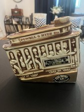 1968 Vintage Ezra Brooks Powell & Hyde Cable Car Ceramic Whiskey Decanter