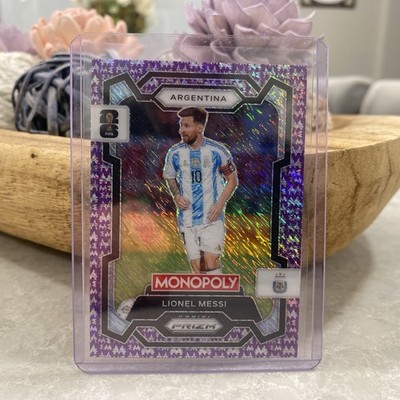 2026 FIFA World Cup Prizm Monopoly Lionel Messi #1 Purple Money Shimmer 21/50