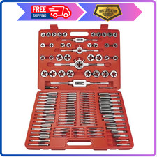 110 Piece Tap and Die Set  Sae Metric  Threading Tool Set with Storage C...