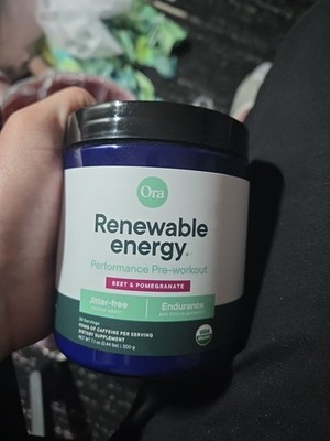Pre Workout ORA RENEWABLE ENERGY ORGANIC Jitter Free 20 Servings 7.1 Oz 