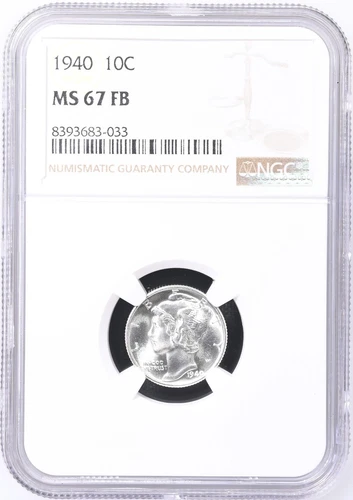1940 Mercury Dime NGC MS-67 FB CAC