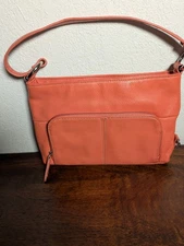 Tignanello Leather Orange Shoulder Bag