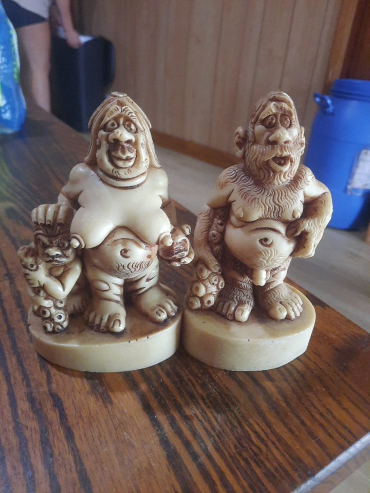 Caveman Neanderthal,  prehistoric stone age trolls Man Women Child figurines