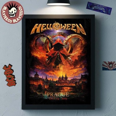 Helloween Prague Czech Republic 2025 Pop Up Shop Merch October 24 Poster Unframe