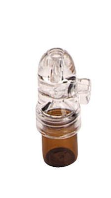 Plastic & Glass Amber Bullet Tobacco Snuffs | Small | Clear