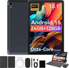 NEW 10.1 inch Android 15 Tablets HD Touchscreen Octa-Core 24+128GB Dual Camera