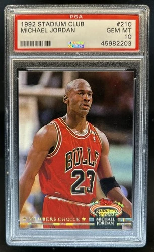 1992-93 Topps Stadium Club Michael Jordan #210 Bulls PSA 10 GEM MINT