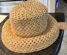Eric Javits Squishee Sun Hat Peanut Bucket Straw NEW WITH Tag