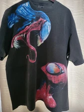 VENOM VS SPIDERMAN ON A SHAKA HEAVYWEIGHT GARMET DYED T SHIRT "MODERN"