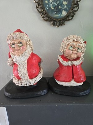 Vintage 1973 Tuscany Studio Inc., Mr. And Mrs. Santa Clause Candle Holders