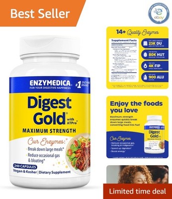 Digest Gold + ATPro - Bloat-Busting Enzyme Formula, 240 Capsules for Digestion