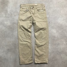 Wrangler Trousers Mens 34" Straight Fit Western Cotton Faded Pants, Beige