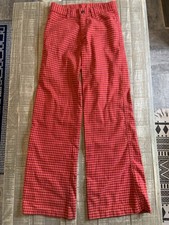 Vtg 1970  s Lemon Frog For Teens Pants Disco Red Plaid 25x31 Sears  Roebuck