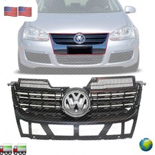 New Front Black Grille And Chrome Emblem Set 2pc For 2005-2010 Volkswagen Jetta