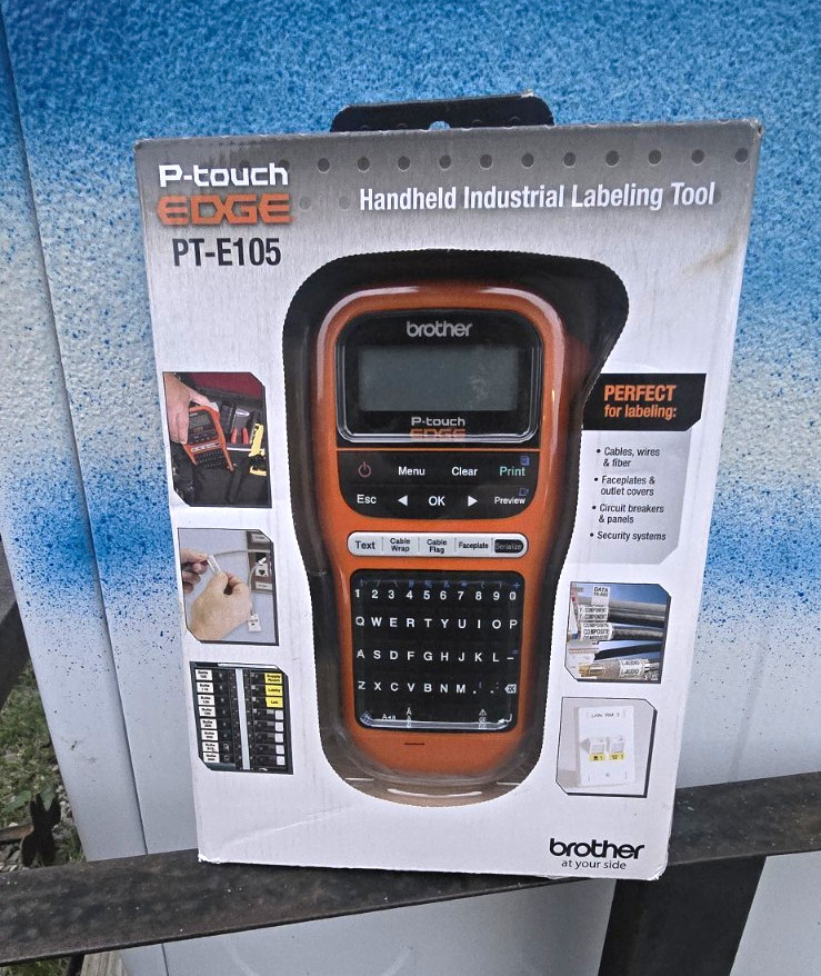 Brother P-touch EDGE PT-E105 Handheld Industrial Label Maker B&W Thermal