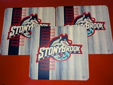 Lot of 3 Stoneybrook Seawolves Logo College Computer Mouse Pads  Yellow tint