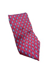 Mens Red Tie with Multicolored Triangles, 100 Silk