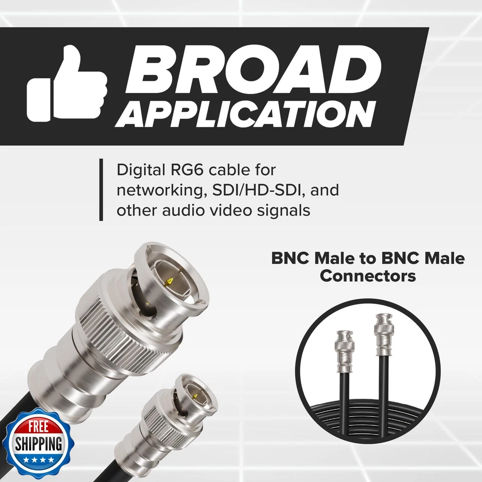 THE CIMPLE CO 15 FT BNC Cable with 2 Male BNC Connections - 75 Ohm, Low Loss - Image 4 of 4