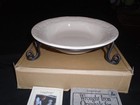 Longaberger Large Ivory Pasta Bowl w/ Wrought Iron Pedestal Stand — photo 3