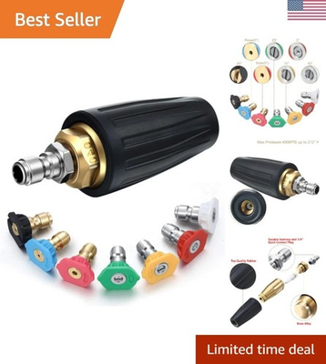 #ad High Performance 4000 PSI Pressure Washer Turbo Nozzle with 7 Spray Tips $31.98