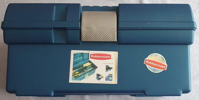 Vintage Rubbermaid Schwerlast Werkzeugkoffer mit Einsatz blau