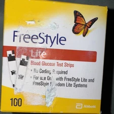 Freestyle Lite Blood Glucose Test Strips - 100 Count  Dented 5/31/2027
