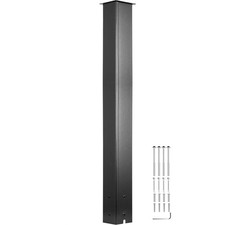 Mailbox Post Stand Mail Box Post 43" Black Powder-Coated Steel for Outdoor