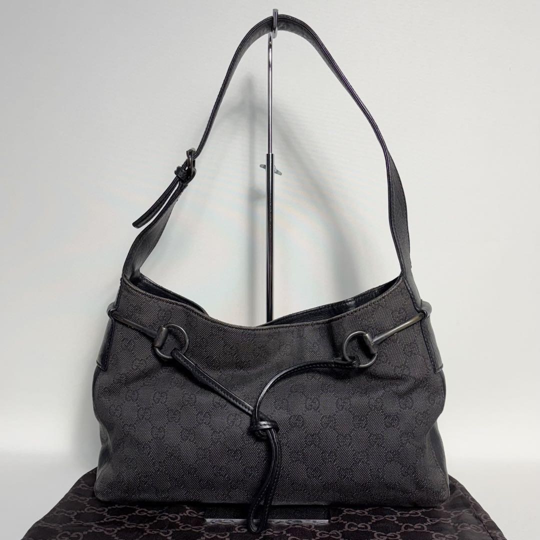 Gucci GG Canvas One Shoulder Black Bag 2503-187 #PGAARK