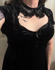 preloved killstar darkla skater dress XL keyhole goth collar discontinued