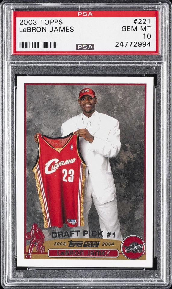 2003 TOPPS #221 LEBRON JAMES ROOKIE RC PSA 10