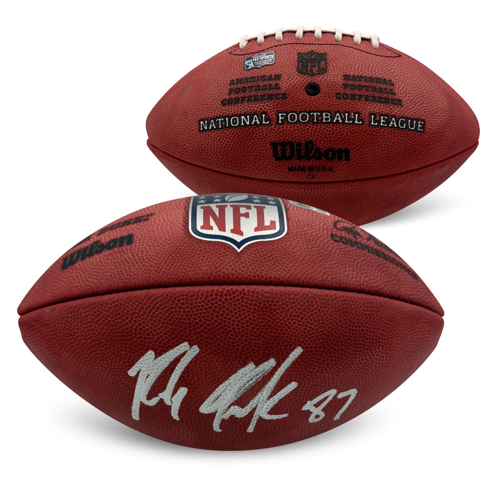 Rob Gronkowski Autographed Signed New England Patriots NFL Authentic Duke Game Football Beckett COA 