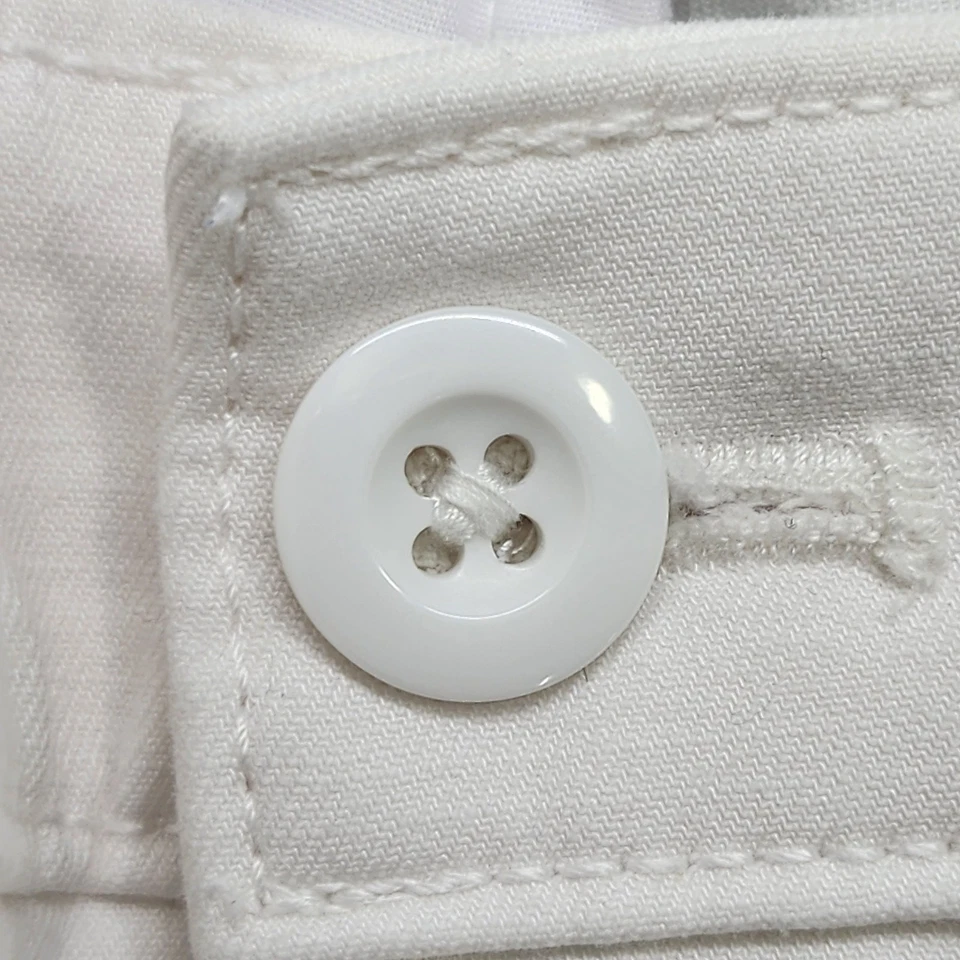 Pantalones Cortos Ann Taylor Loft Para Mujer 10 Blancos Tiro Alto Carga Corte Dobladillo Crudo Elastizados Foto 2 de 4